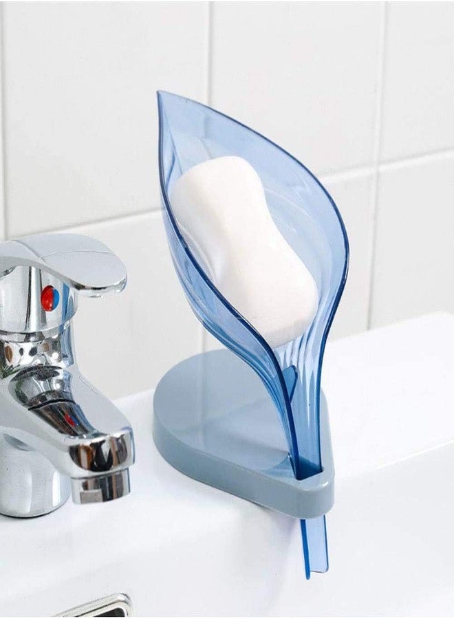 Cyrox حامل صابون بلاستيكي على شكل ورقة شجر من سيروكس | صندوق تخزين مزخرف لتصريف المياه، مناسب للحمام والمطبخ، سهل التنظيف، موفر للصابون (2) - Image 2